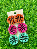 Retro Basketball Beaded Earrings