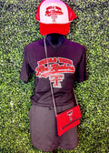 TX Tech Raiders Faux Glitter V-Neck