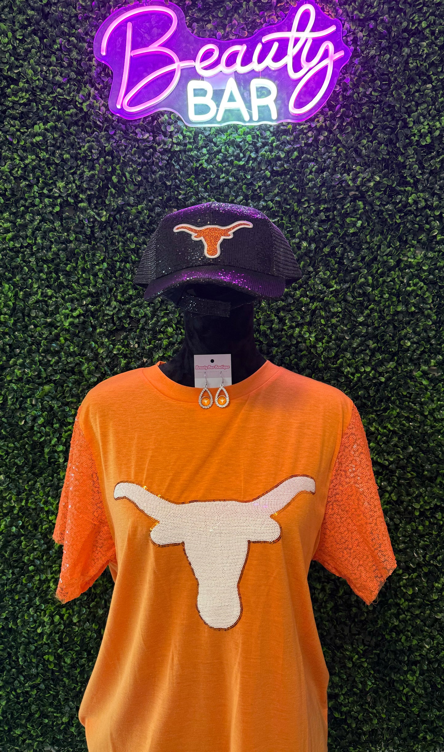 It’s Game Time Longhorns Sequin Top