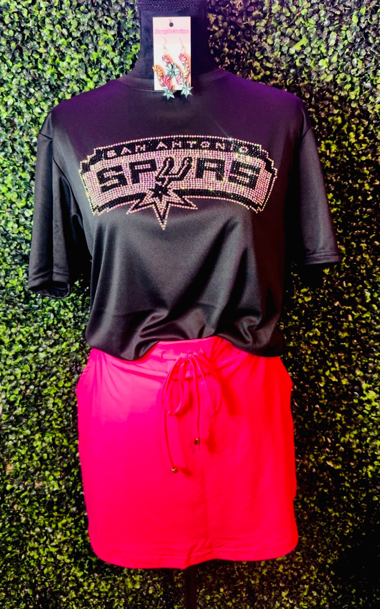 Spurs Queen Rhinestone Bling Tee