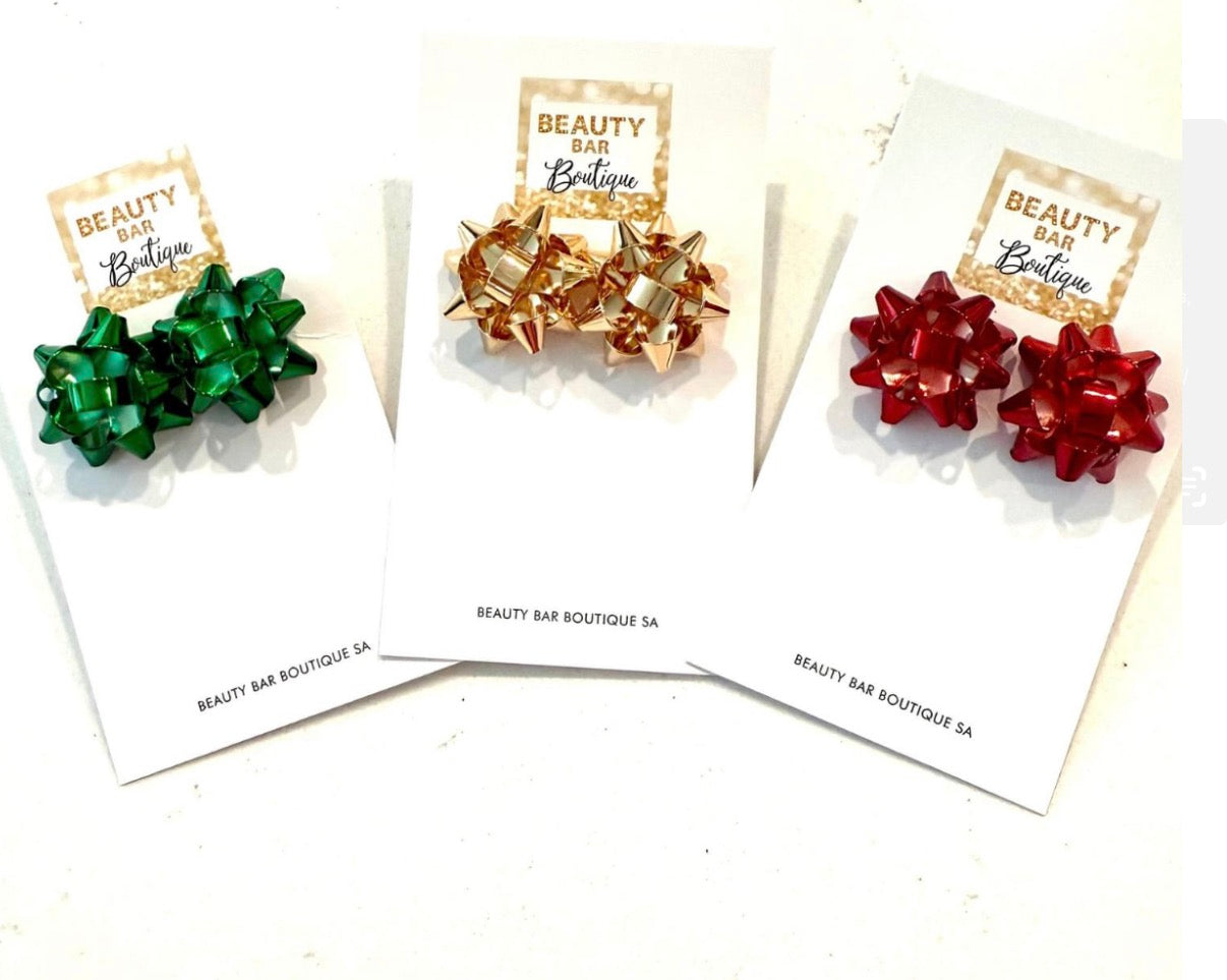 Christmas Bow Post Earrings