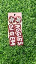 Beaded Gig ‘Em Aggies Earrings