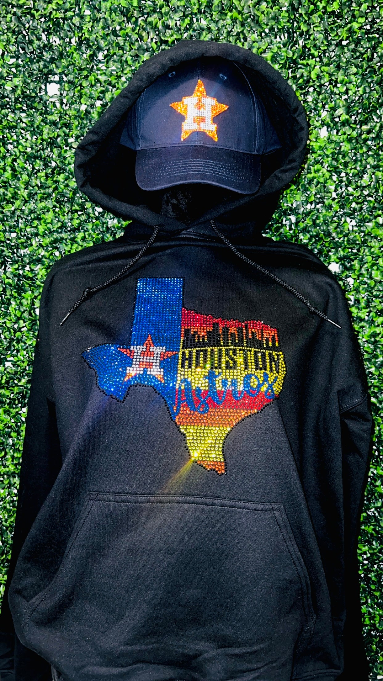 EXCLUSIVE Astros Bling Rhinestone Hoodie