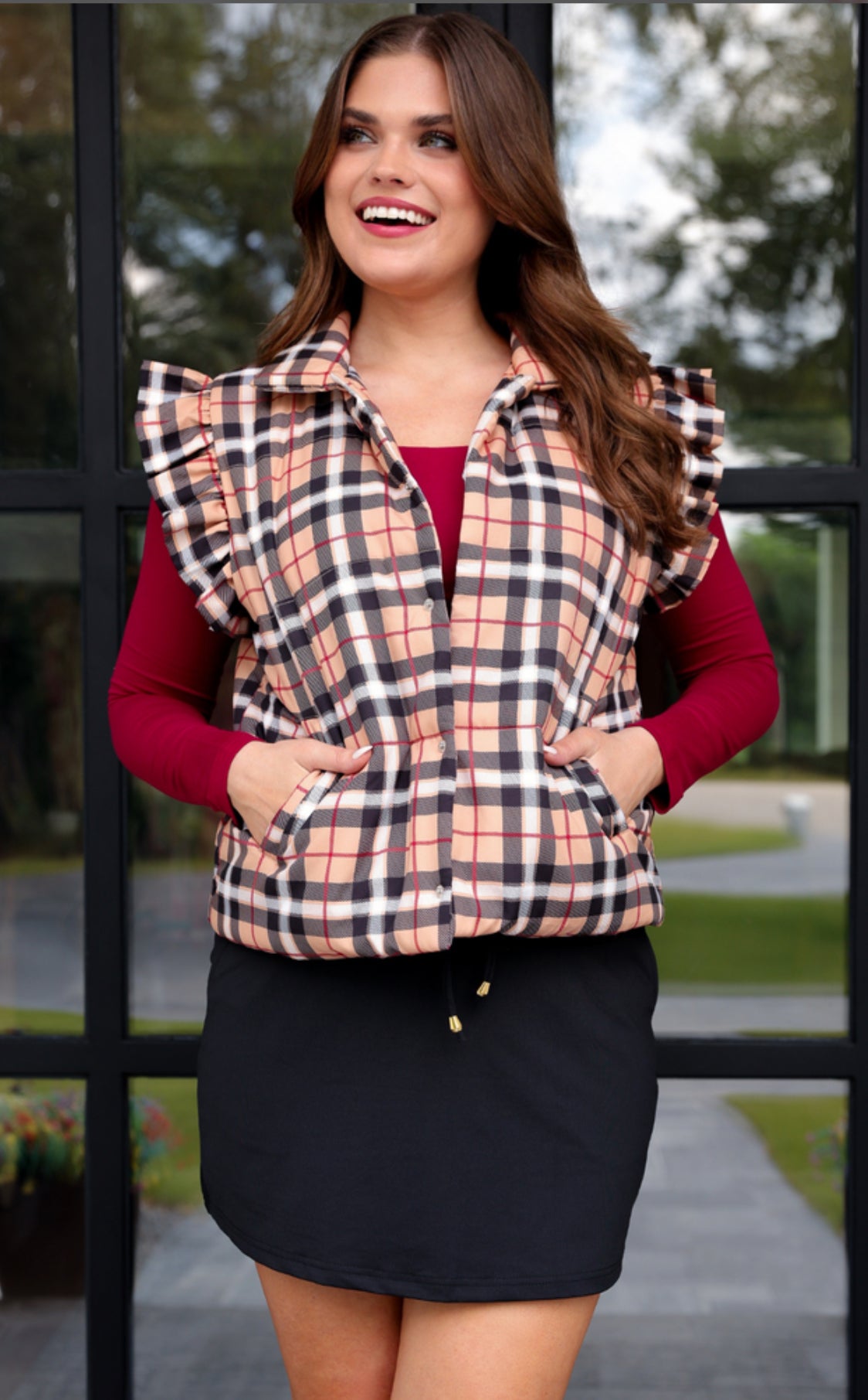 Nora Plaid Puffer Vest