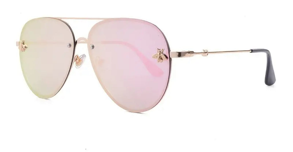 Bee Mirrored Aviator Sunglasses