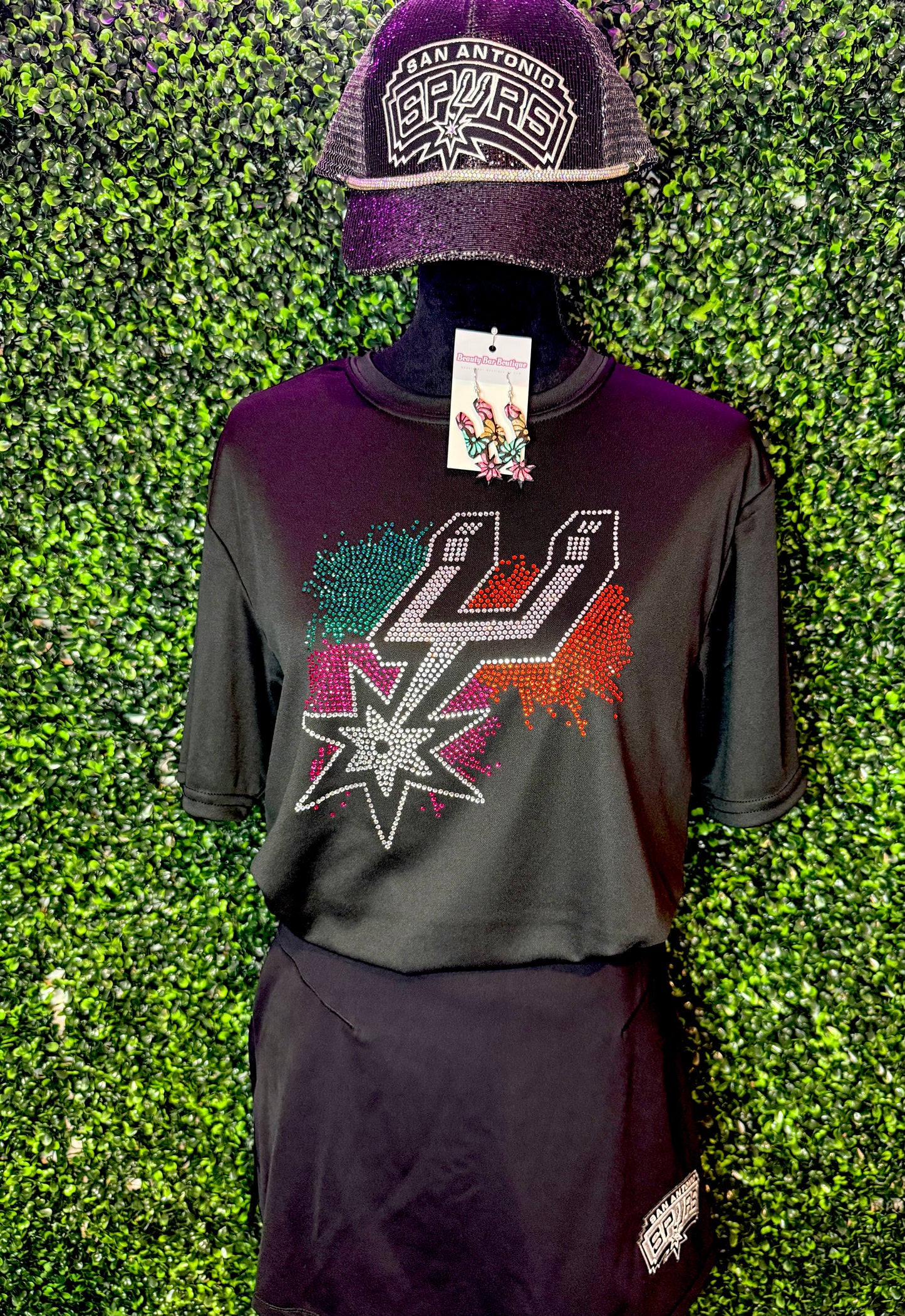 Spurs Rhinestone Splash Tee