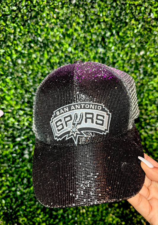 Black Sparkle Spurs Cap