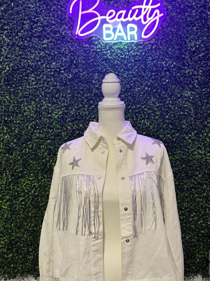 EXCLUSIVE DALLAS COWBOYS WHITE JEAN JACKET