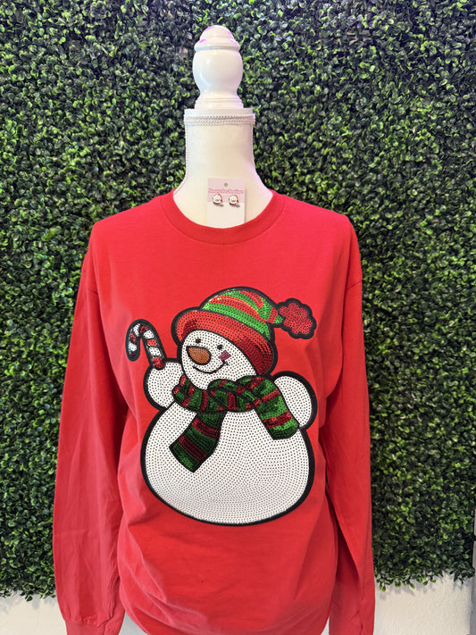 Sequin Snowman Long sleeve Top