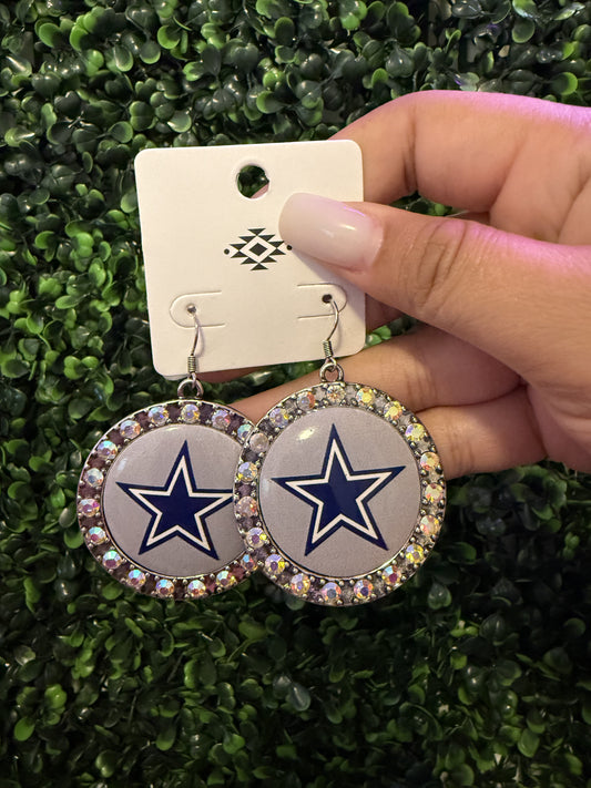 Dallas Star Bling Earrings