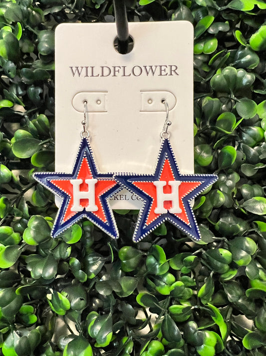 Houston Astro Star Earrings