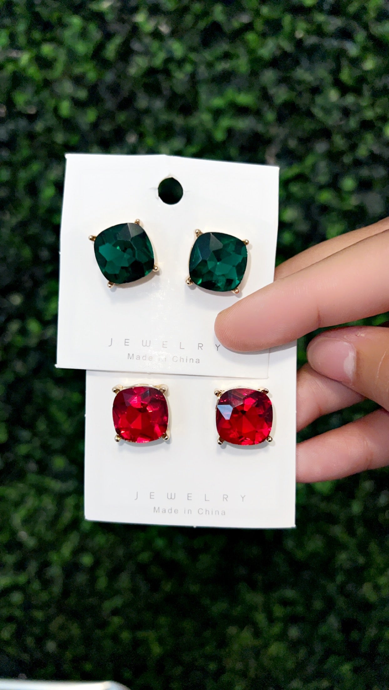 Holly Jolly Gem Stud Earrings