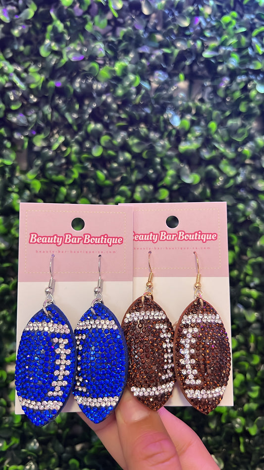 Bling Football Earrings