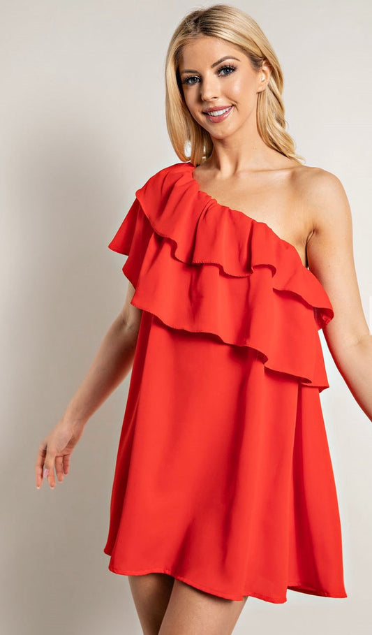 Like A Star One Shoulder Mini Dress