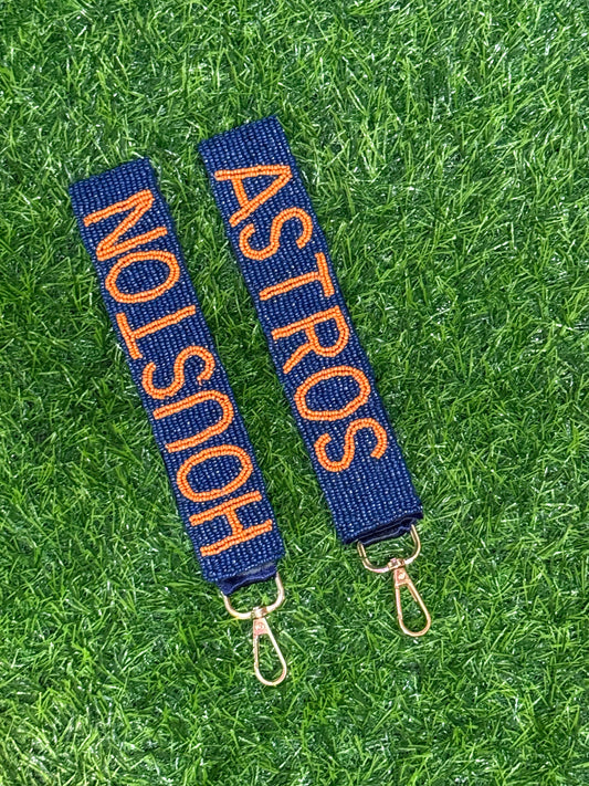 Astros Beaded Keychain