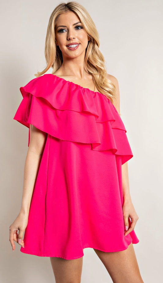 Summer Fiesta Dress- Hot Pink