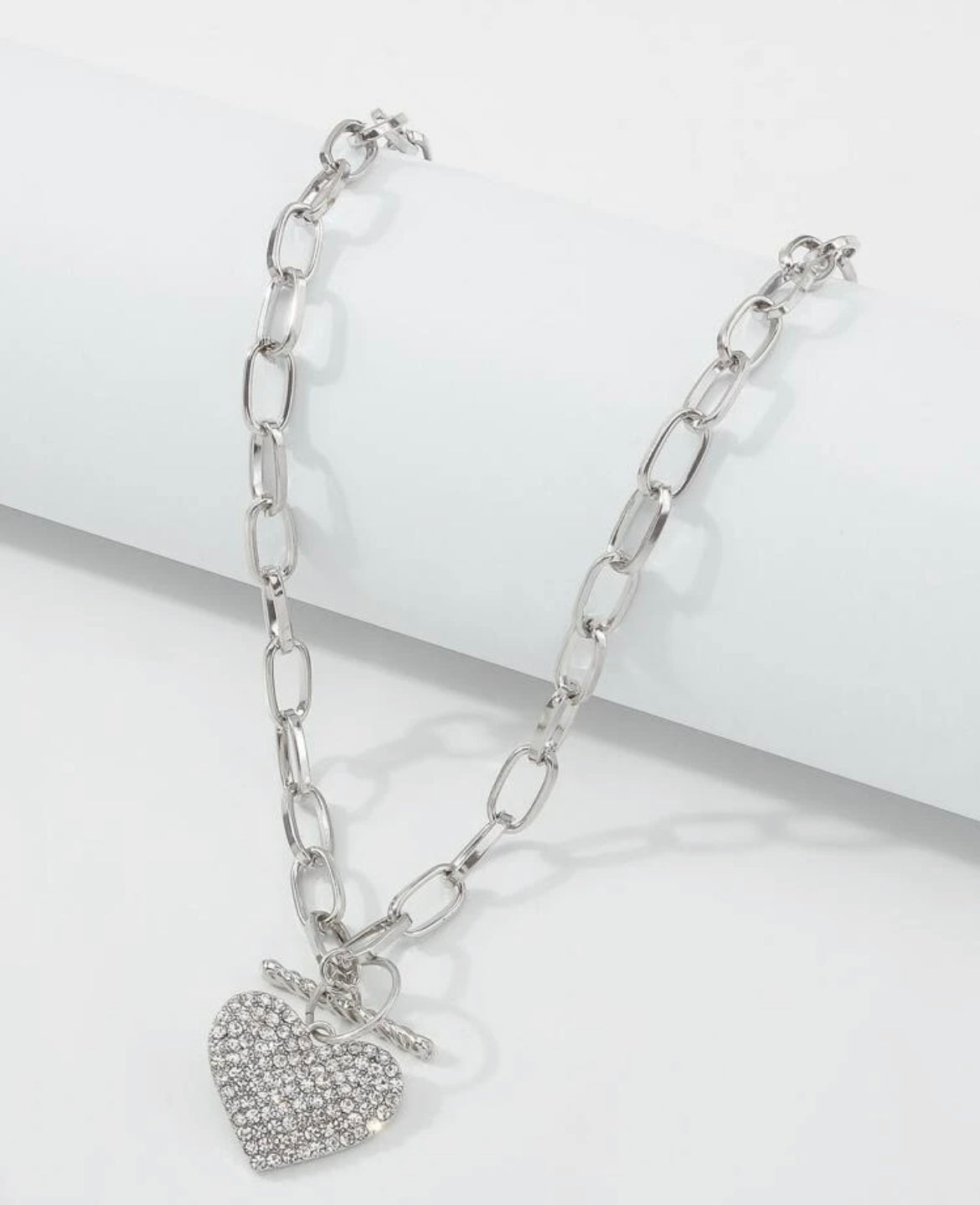 Heart Pendant Link Necklace