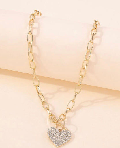 Heart Pendant Link Necklace