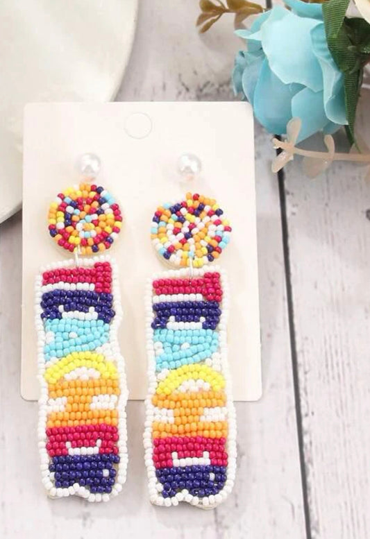 Teacher Multicolor Beaded Earrings