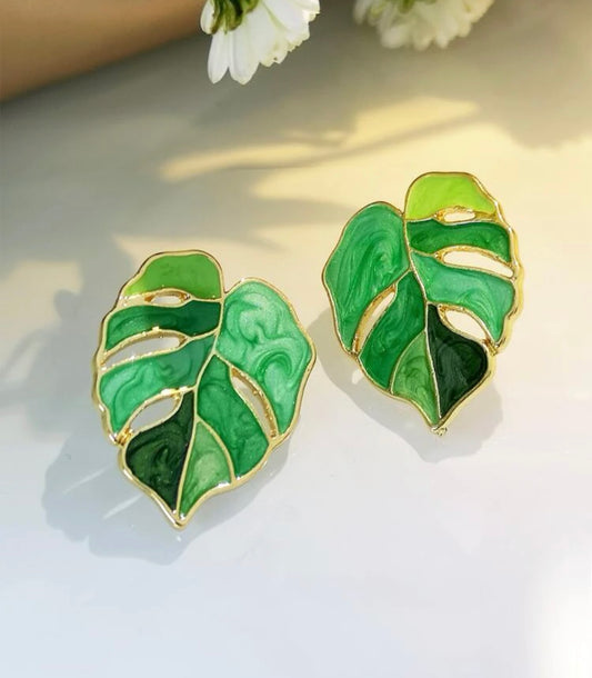 The Golden Leaf Stud Earrings