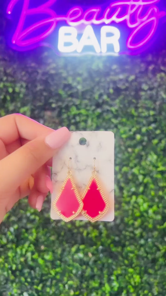 Pink Florescent Kendra Dupe Earrings