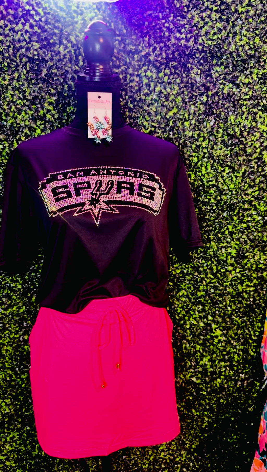 Spurs Queen Rhinestone Bling Tee
