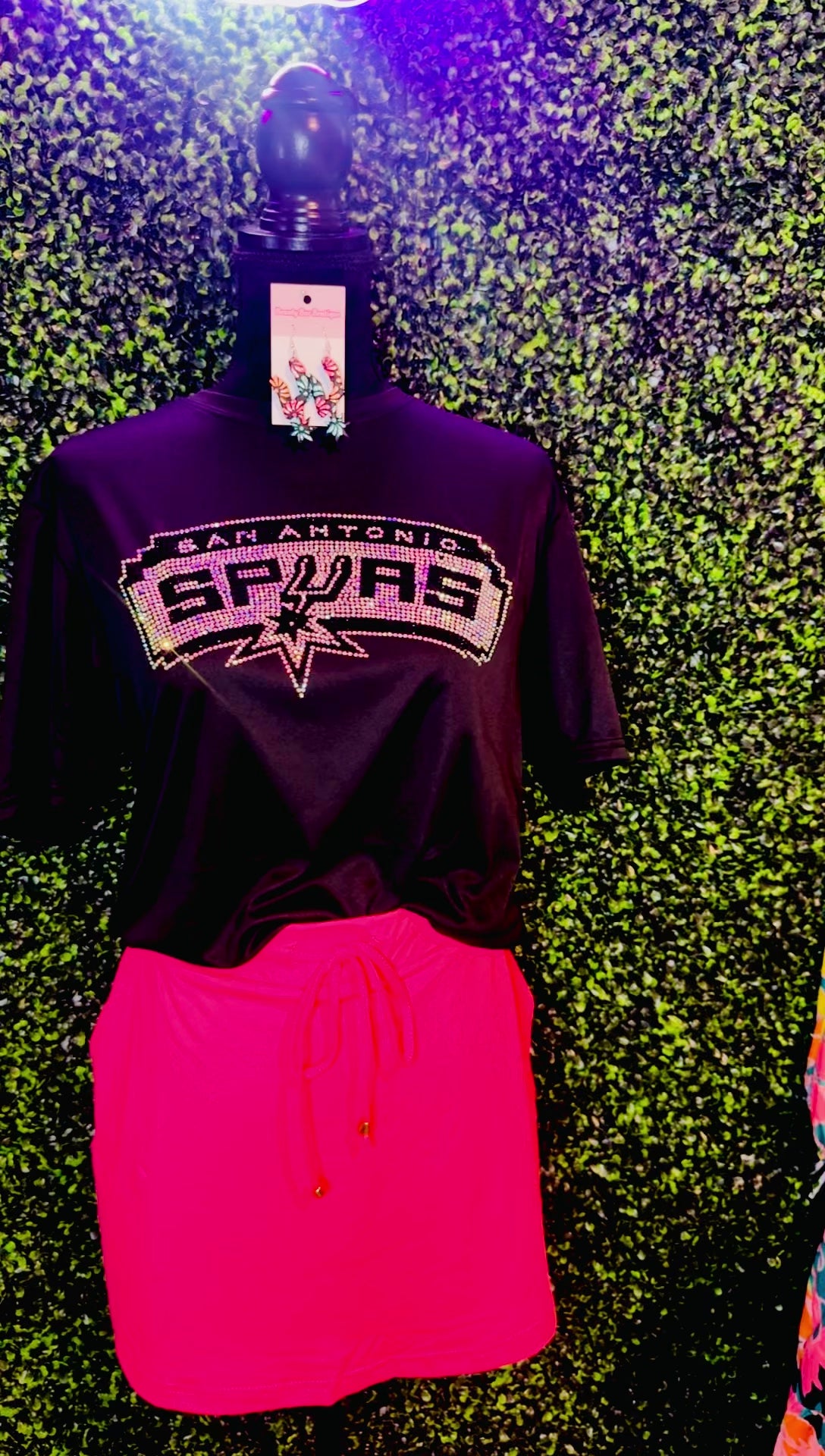 Spurs Queen Rhinestone Bling Tee