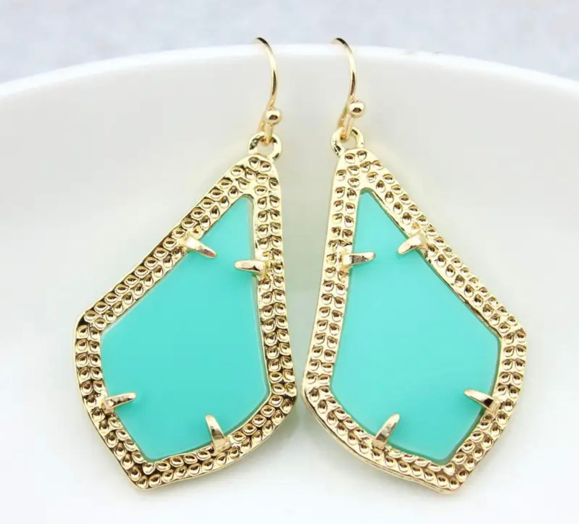 Tiffany Blue Designer Inspired Drop Earrings