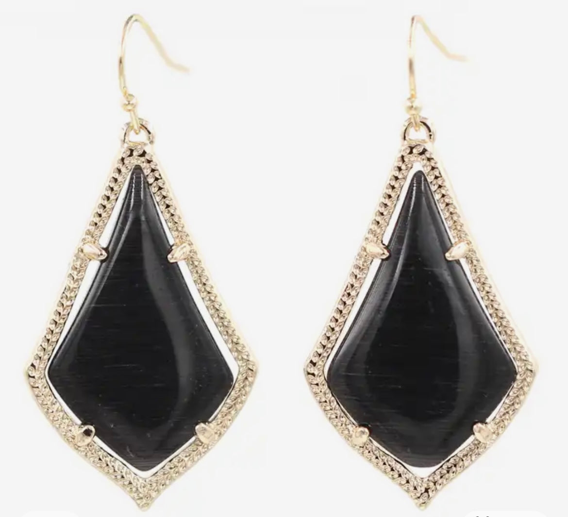 Black Designer Inspired Drop Earrings
